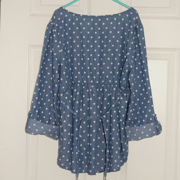NWOT Beautees Girls Size M, Summer Dress, Blue with White Polka Dots - Picture 8 of 8